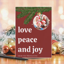 Liebe Frieden Freude Weihnachten Gestapelt Foto Ti