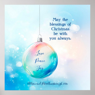 "Liebe Frieden Freude" Weihnachtsbaumanhänger Poster
