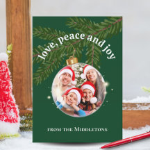 Liebe Frieden Freude Weihnachtsbogen Foto Forstgrü