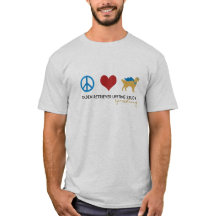 Liebe Frieden Goldener T - Shirt