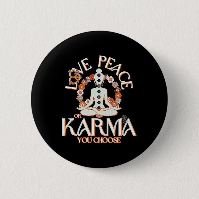 Liebe Frieden Karma Zeichen Göttliche Weiblichkeit Button (Vorderseite)