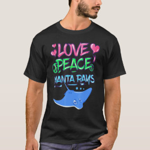 Liebe Frieden Manta Rochen Kleidung Taucher Manta T-Shirt
