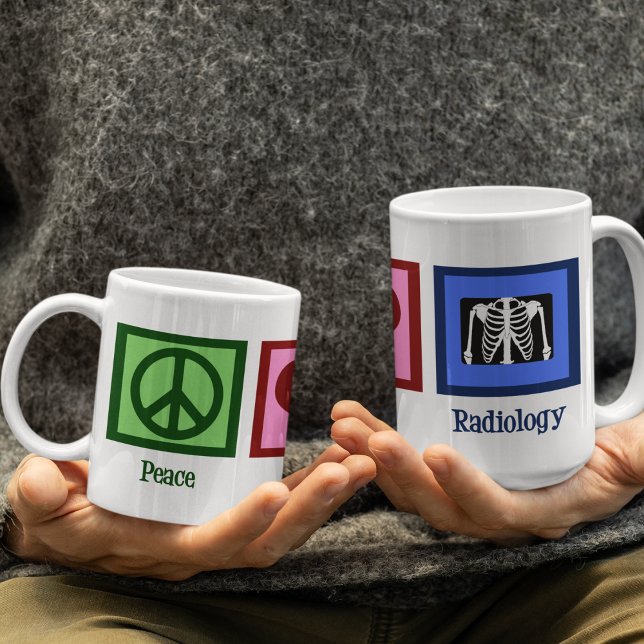 Liebe Frieden Radiologie Kaffeetasse (Von Creator hochgeladen)