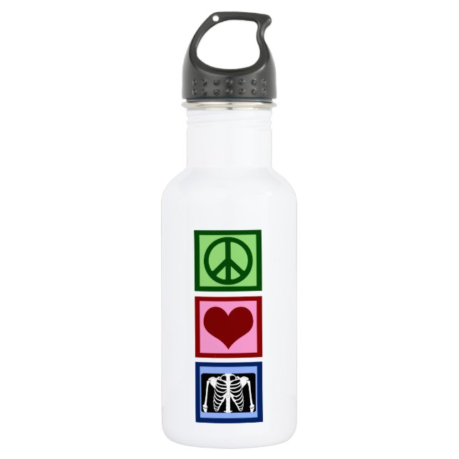 Liebe Frieden Radiologie Trinkflasche (Vorderseite)