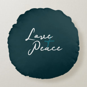 Liebe & Frieden Rundes Kissen
