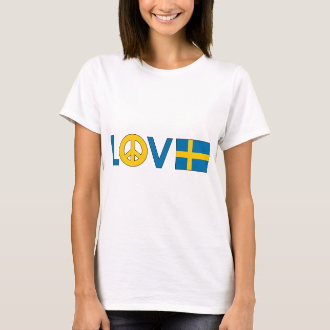 Liebe-Frieden Schweden T-Shirt (Vorderseite)