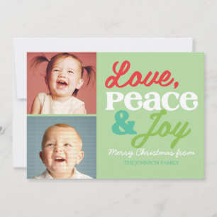 Liebe, Frieden und Freude Familienfreundlichkeit - Feiertagskarte