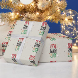 Liebe, Frieden und Freude Geschenkpapier