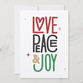 Liebe, Frieden und Freude | Kraft Holiday Card Feiertagskarte