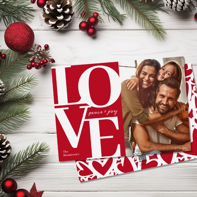 Liebe, Frieden und Freude Weihnachten Rote Familie (Von Creator hochgeladen)
