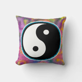 Liebe, Frieden und Gefärbte Krawatte Yin Yang Top  Kissen