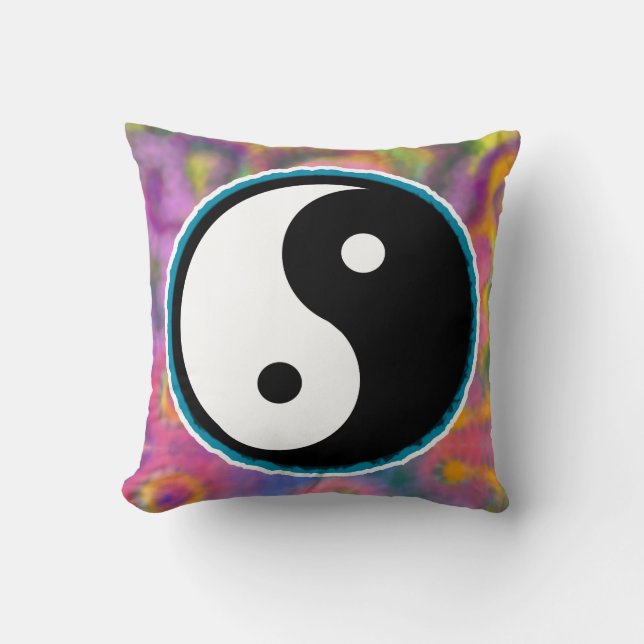 Liebe, Frieden und Gefärbte Krawatte Yin Yang Top  Kissen (Vorderseite)