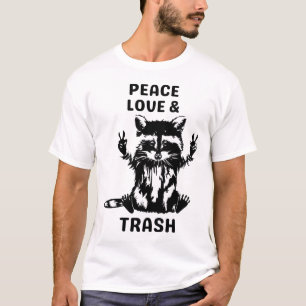 Liebe Frieden und Müll Raccoon - Natur Lover Wande T-Shirt