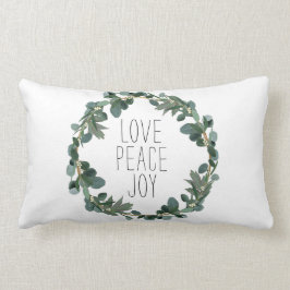 Liebe Frieden Weihnachten Eukalyptus Berry Wreath Lendenkissen