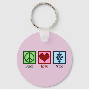 Liebe Frieden Wein Rosa Weinkultur und Erde Schlüsselanhänger