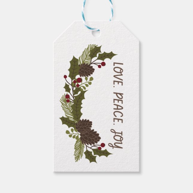 Liebe Friedensfreude Geschenkanhänger (Vorderseite)