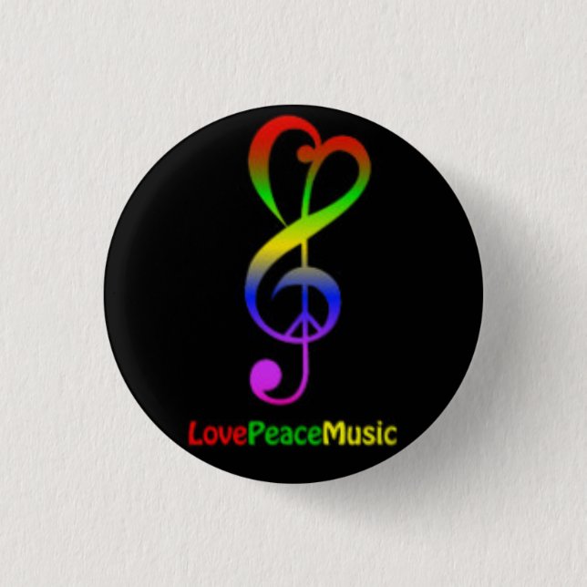 Liebe-Friedensmusik-runder Knopf Button (Vorderseite)