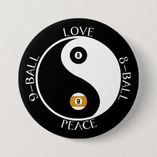 Liebe-Friedenspoolknöpfe Button