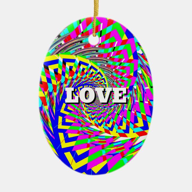 LIEBE FRIEDENSRAUM KERAMIK ORNAMENT (Vorne)