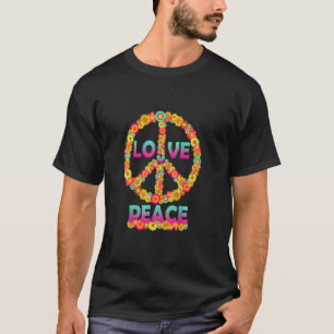 Liebe Friedenszeichen 60er 70er Gefärbte Krawatte T-Shirt