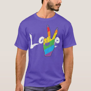 Liebe Friedenszeichen Regenbogen Lesbisch LGBT Par T-Shirt