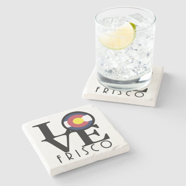 LIEBE Frisco Colorado Steinuntersetzer (Seitenansicht)