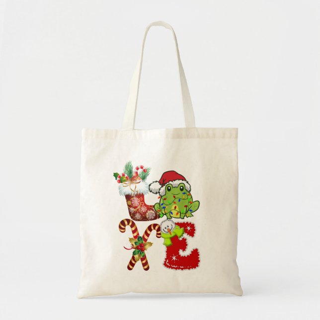 Liebe Frog Weihnachtslicht Sonnenschein Weihnachts Tragetasche (Vorne)