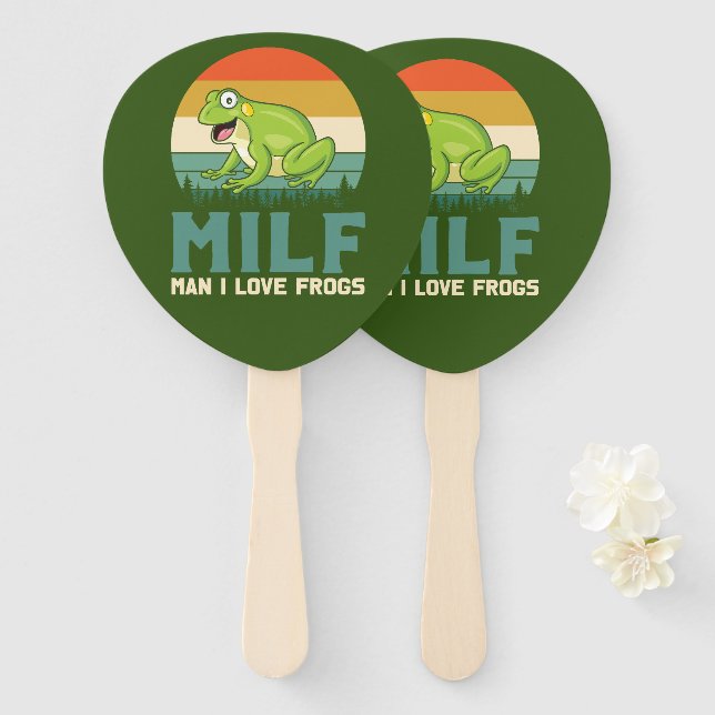 Liebe Frogs Handfans Fächer (Vorne und Hinten)
