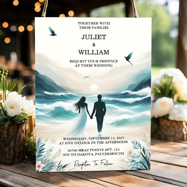 Liebe Frühjahr Sommer Ocean Beach Hochzeit in Urla Einladung (Von Creator hochgeladen)