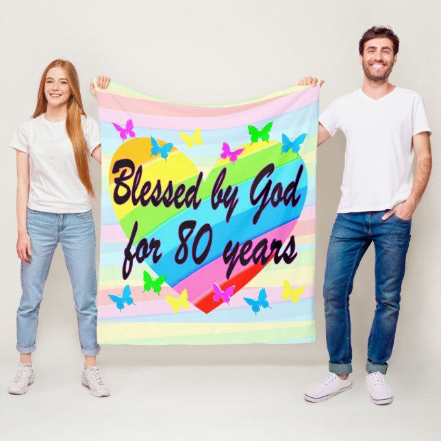 LIEBE FÜLLTE 80. GEBURTSTAGSBLESSINGS BLANKET FLEECEDECKE (Beispiel)