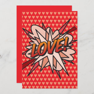 LIEBE Fun Retro Comic Pop Einladung