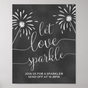 Liebe-Funkeln absenden Chalkboard Hochzeitszeichen Poster