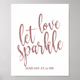 Liebe funkeln Rose Gold Glitzer Hochzeitszeichen g Poster