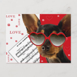 Liebe. Funny Dog Valentine's Day Feiertagspostkarte