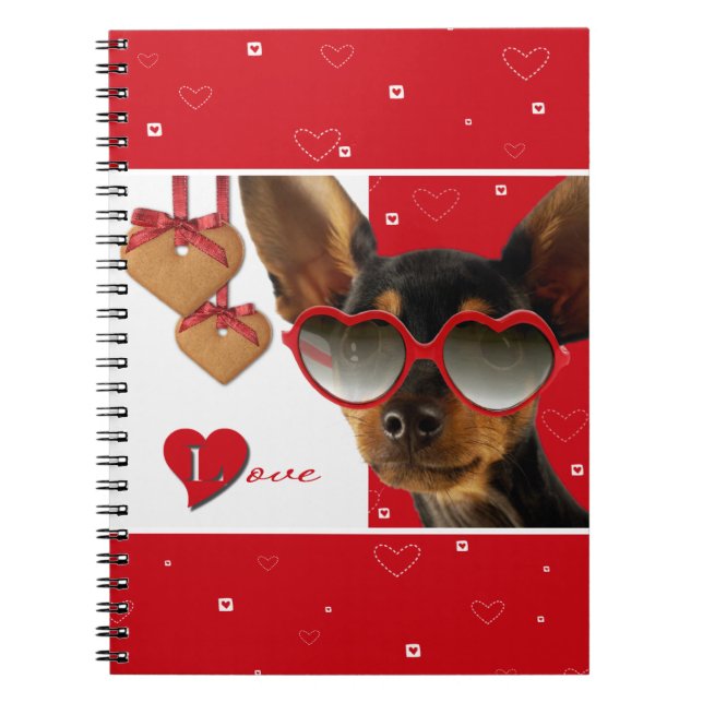 Liebe. Funny Dog Valentine's Day Gift Notizblock (Vorderseite)