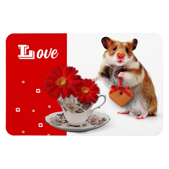Liebe. Funny Hamster Mother's Day Gift Magnet (Horizontal)