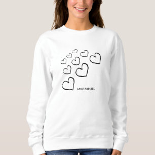 LIEBE FÜR ALLE QUOTEN HERZEN GRAFIK SWEATSHIRT