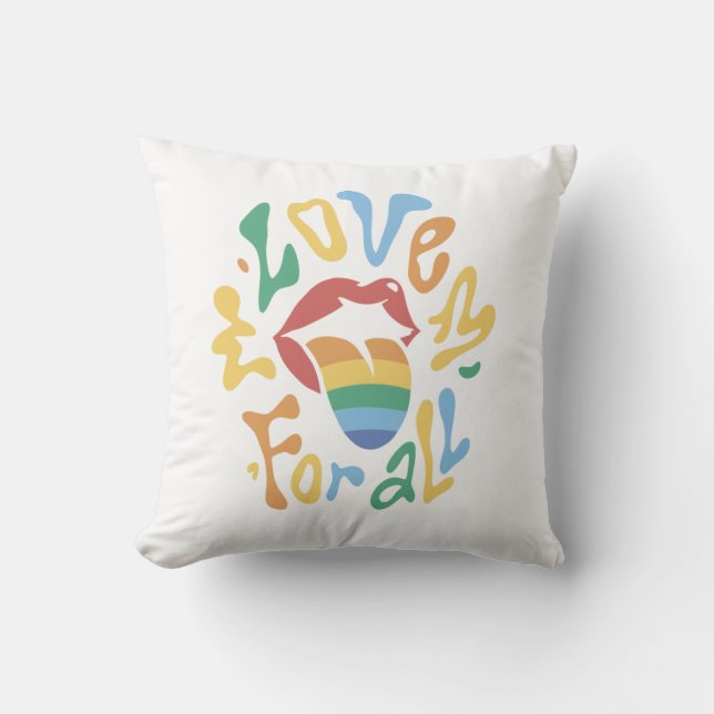 Liebe für alle Rainbow-Mund Kissen (Vorderseite)