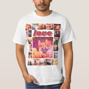 Liebe für benutzerdefinierte Foto-Collage T-Shirt