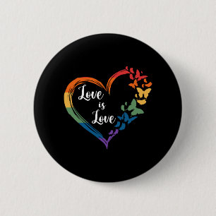 Liebe für Butterfly-Hörgeräusch ist Liebe LGBT Gay Button