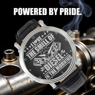 Liebe für den Diesel-Geruch am Morgen Armbanduhr