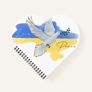 Liebe für den Frieden in der Ukraine Sonnenblumen Notizbuch