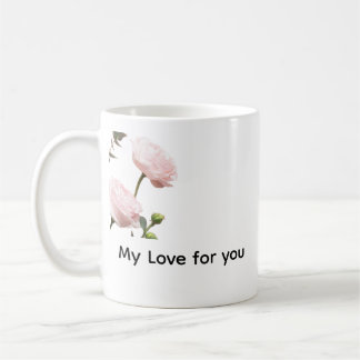 Liebe für Dich – Romantischer Blumenbecher Kaffeetasse
