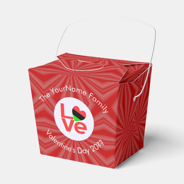Liebe für die afroamerikanische Rote Buchstaben pe Geschenkschachtel (Vorderseite)