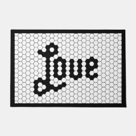 Liebe für die Gestaltung Vintager Schwarz-Weiß-Til Fußmatte