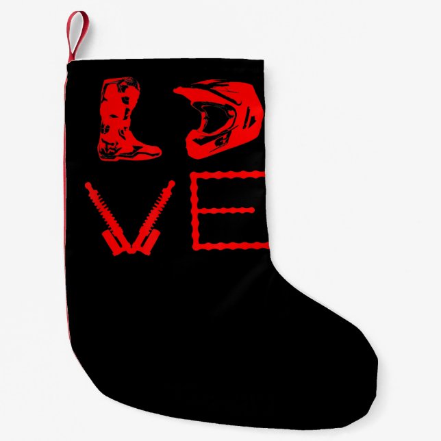 Liebe für Dirt Bike Funny Geschenk für Biker Kleiner Weihnachtsstrumpf (Vorderseite)