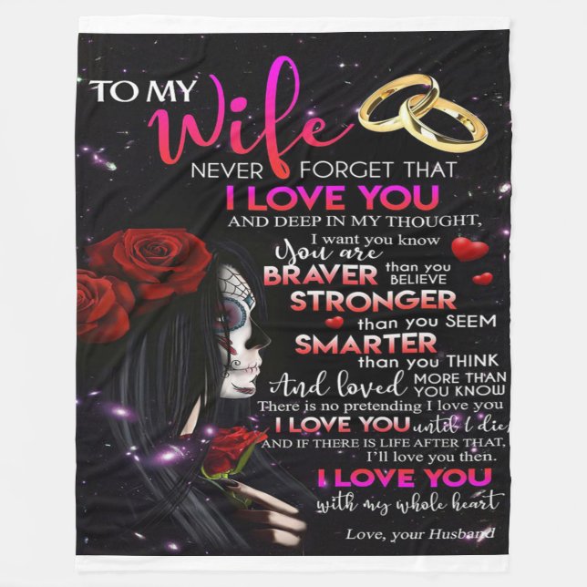Liebe für Ehefrau | Bestes und perfektes Geschenk Fleecedecke (Vorderseite)