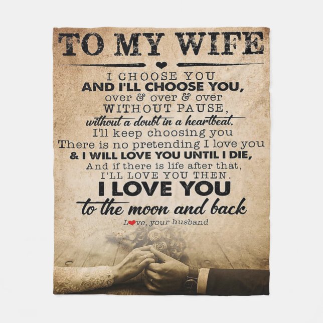 Liebe für Ehefrau | Bestes und perfektes Geschenk Fleecedecke (Vorderseite)