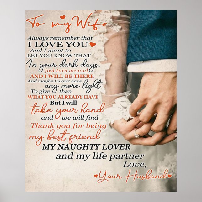 Liebe für Ehefrau | WOHNGESTALTUNG Poster (Vorne)