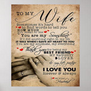 Liebe für Ehefrau   WOHNGESTALTUNG Poster
